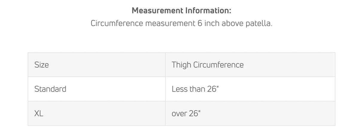 Size Chart – DonJoy TROM Advance Knee Brace