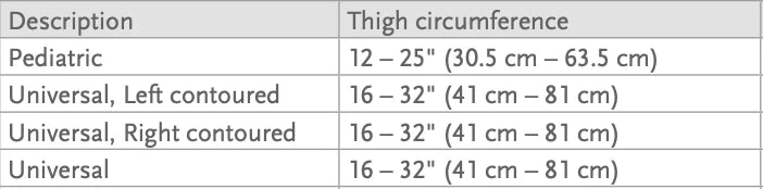 Size Chart – Össur Rebound® Post-Op Knee Brace
